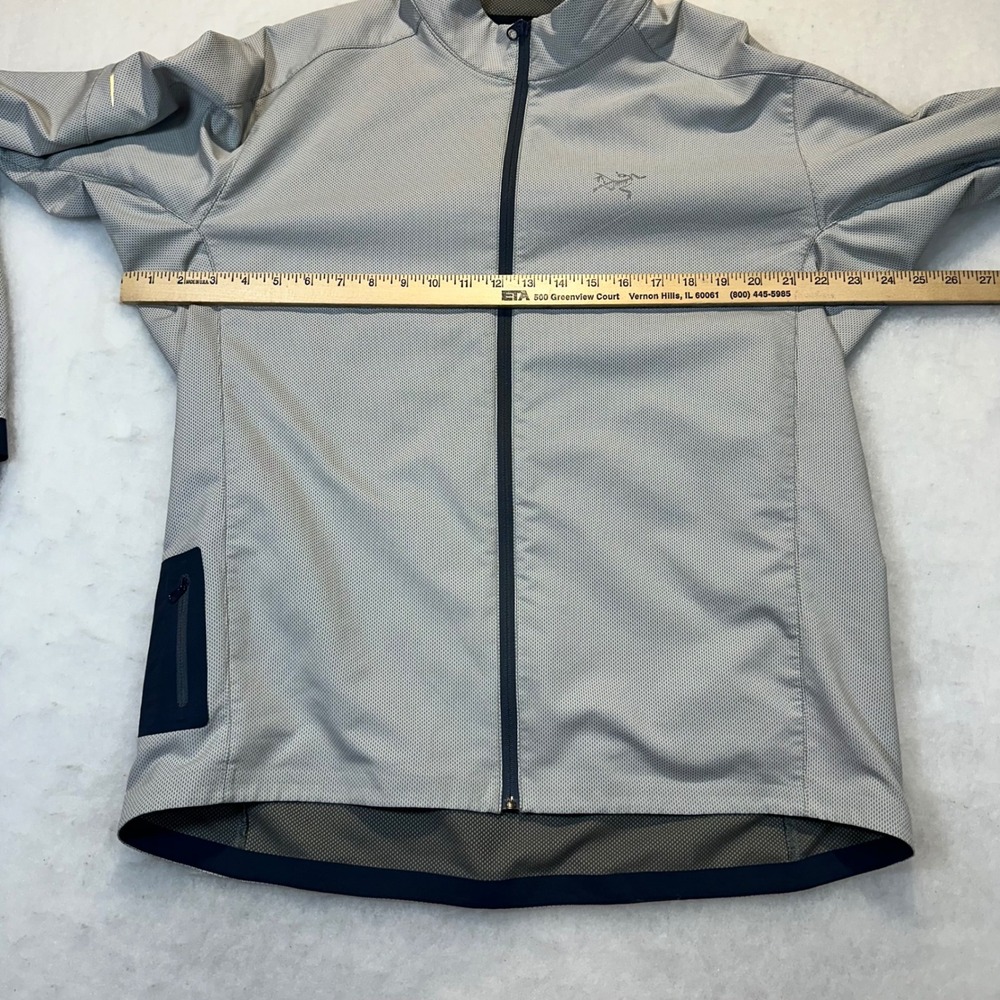 Arc'teryx Full Zip Jacket Mens Large Gray Navy Reflective Hiking Gorpcore - Picture 6 of 12